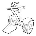 Front inclined segway icon, outline style