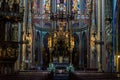 Front of a interior gothic church Royalty Free Stock Photo