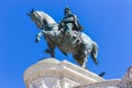 Knight statue front of Italian Parliament Building, Rome, Italy.