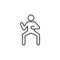 Front kick, karate line icon. Signs and symbols can be used for web, logo, mobile app, UI, UX Royalty Free Stock Photo
