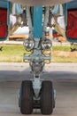 The front landing gear of military aircraft Royalty Free Stock Photo