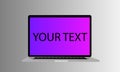 front laptop fith yo text in monitor grey background vrctor images Royalty Free Stock Photo
