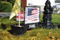 Pray For America Sign Near A Gadsden Flag