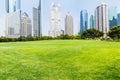 The front lawn of the urban construction