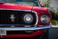 Front light detail of a Ford Mustang Match 1