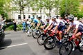 Front line at the 105th Giro d`Italia 2022 bicycle race in Budapest