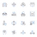 Front-line manager line icons collection. Leadership, Communication, Efficiency, Accountability, Decision-making Royalty Free Stock Photo