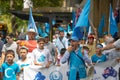 The front line of a Uyghur Australian demonstration