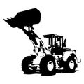 Front loader black color on white background icon illustration Royalty Free Stock Photo