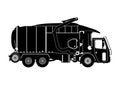 Front loader garbage truck silhouette.