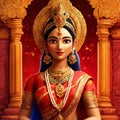 Front look of indian goddess Generative AI