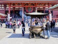 Tokyo, Japan, Asakusa Kannon temple. burn in front of the main hall of the temple.