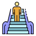 Front man escalator icon color outline vector Royalty Free Stock Photo