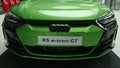 Front mask of modern german battery electric executive car Audi RS e-tron GT