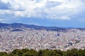 Front Montjuic hill, view on Barcelona, Barcelone, Spain. Royalty Free Stock Photo