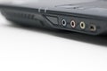 Front of notebook, focus on audio ports Royalty Free Stock Photo