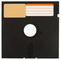 Front o a black floppy disk