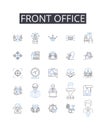 Front office line icons collection. Backstage area, Customer service, Reception desk, Administrative support, Executive Royalty Free Stock Photo