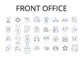 Front office line icons collection. Backstage area, Customer service, Reception desk, Administrative support, Executive Royalty Free Stock Photo