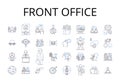 Front office line icons collection. Backstage area, Customer service, Reception desk, Administrative support, Executive Royalty Free Stock Photo