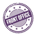 FRONT OFFICE text written on purple indigo grungy round stamp