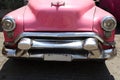 Front of an old American car in Havana, Cuba Royalty Free Stock Photo