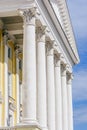 Front of Old Buildig with Columns. Royalty Free Stock Photo