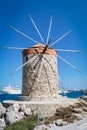 Front of Old Greek Windmill Royalty Free Stock Photo