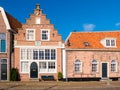 Front of old merchant`s house with stepped gable in downtown Enkhuizen, Noord-Holland, Netherlands