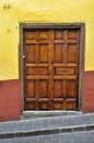 Front of an old mexican house - Colonial style door