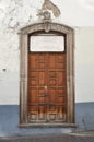 Front of an old mexican house - Colonial style door and window