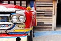 Front of the old rusted truck with headlight and grill beautiful Royalty Free Stock Photo