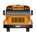 Front of old school bus mockup, realistic style Royalty Free Stock Photo