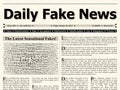 Front page of daily fake news mainstream newspaper title headline Royalty Free Stock Photo