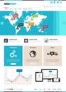 Front page web design template, website element vector Royalty Free Stock Photo