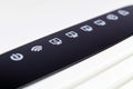 Front panel of the router with LED indicators closeup Royalty Free Stock Photo