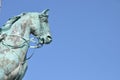 Front part of bronze statue of horse