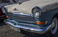 Front part of car GAZ-21 Volga during the Old Car Land Festival Royalty Free Stock Photo