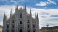 The front part of Duomo cathedral in Milan Royalty Free Stock Photo