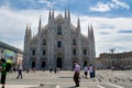 The front part of Duomo cathedral in Milan Royalty Free Stock Photo