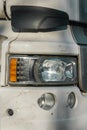 The front part of the truck cab, lights close up Royalty Free Stock Photo
