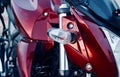 Front parts of a large motorbike isolated photograph Royalty Free Stock Photo