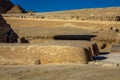 The front paws of the Great Sphinx of Giza, Cairo, Egypt.