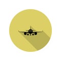 front of the plane long shadow icon. Simple glyph, flat vector of Airport icons for ui and ux, website or mobile application