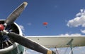 Plane and landing parachutists