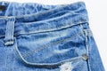 Front pocket with a seam on the blue jeans Royalty Free Stock Photo