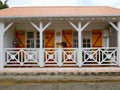 Front Elevation of Stylish Tropical French Caribbean Home Royalty Free Stock Photo