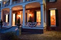 Front porch night scene Belmont Antebellum Plantation