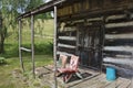 Front porch of rustic cabin Royalty Free Stock Photo