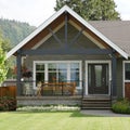 Home House Front Porch Details Wood Beam